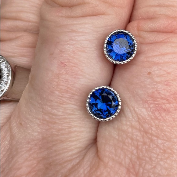 Jared New Sterling silver sapphire stud earrings - Picture 4 of 6